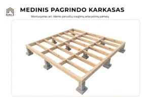 Medinis pagrindo karkasas ant polių