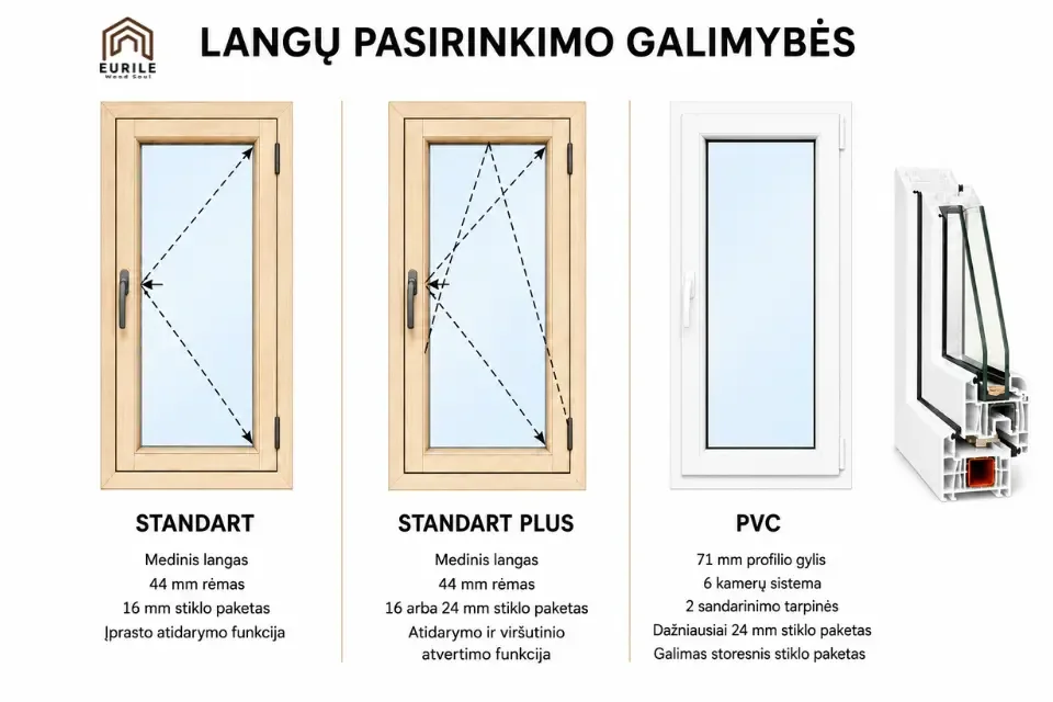 Langų pasirinkimas projektams